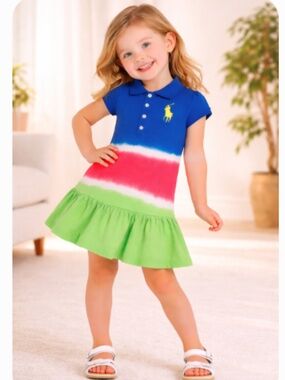 Ralph Lauren Toddler Girls Polo Dress Colorblock